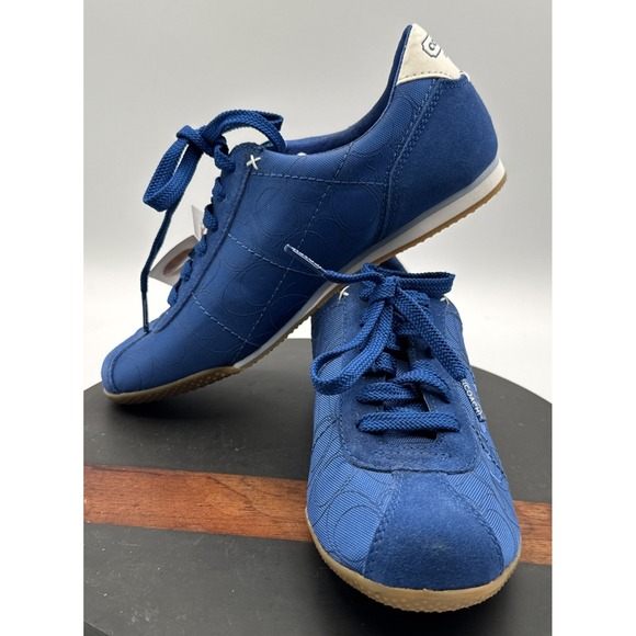 Coach Women's Patti Signature Sneakers Low Top Lace Up Blue Canvas Shoe Sz 7M - Picture 6 of 12